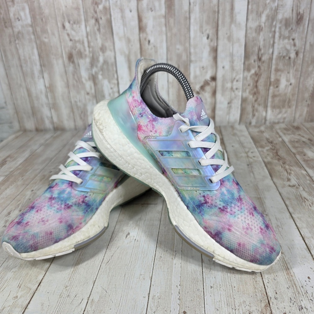 Adidas Ultraboost 21 Primeblue Running Shoes Tie Dye Multi Color Womens Size 7 - Picture 6 of 8